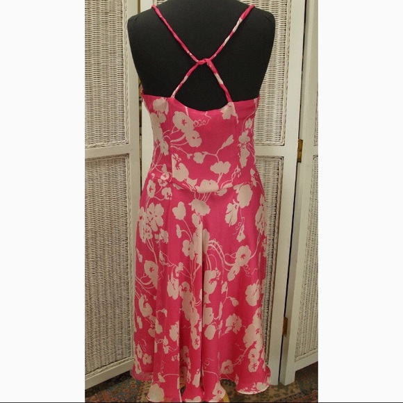 ZARA Women 100% silk Dress Pink Bold Size 4 - Picture 2 of 3